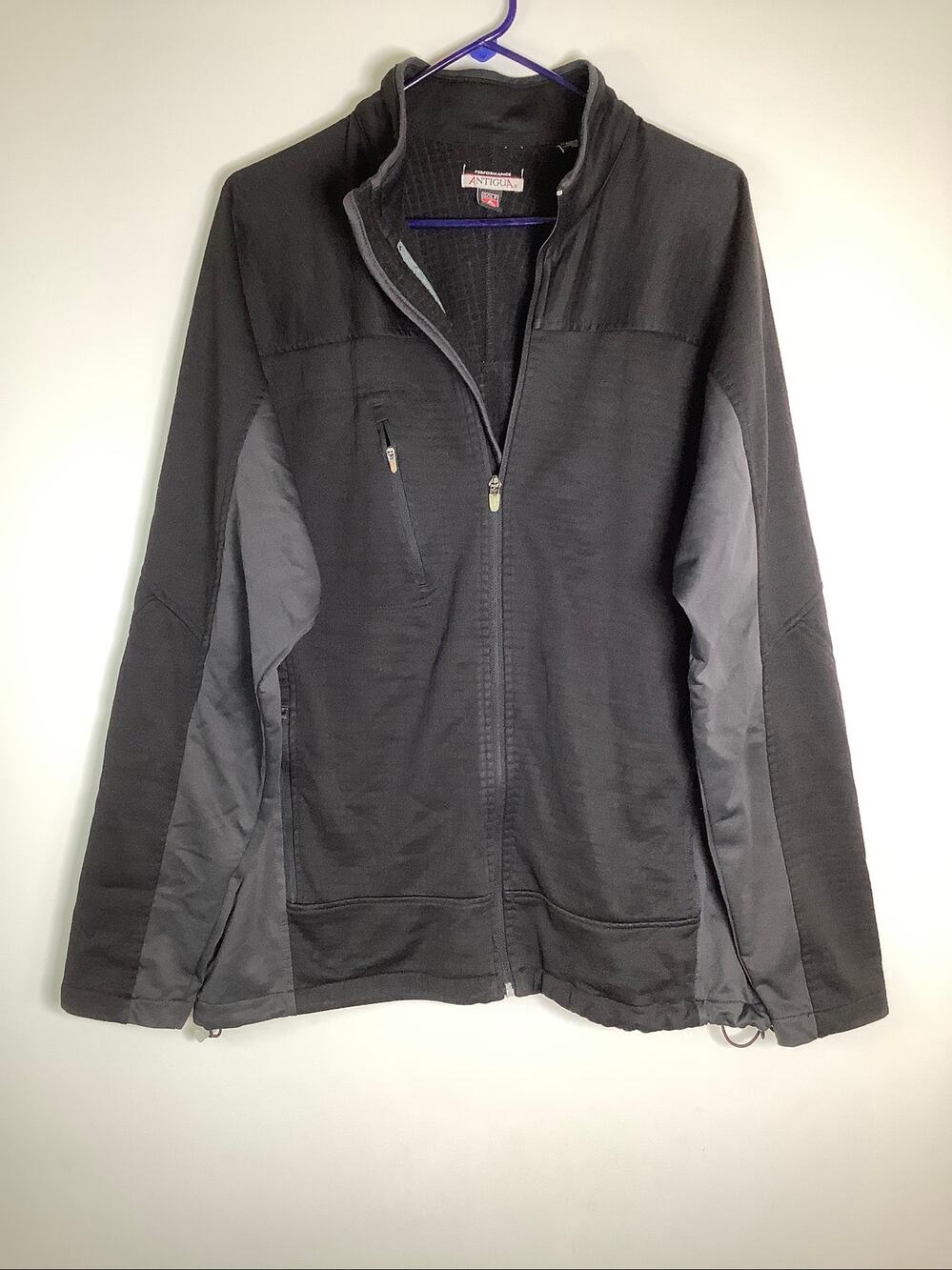 Performance Antigua Mens L Black & Gray Full-Zip Golf Athletic Jacket HR11-15